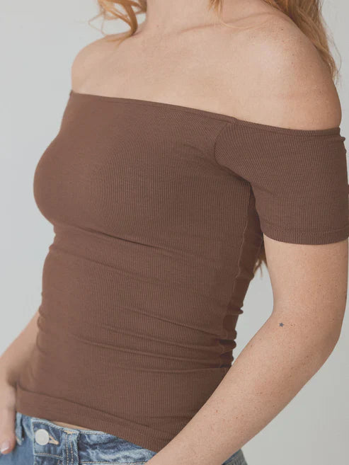Oleva Bare Shoulder Brami brown side