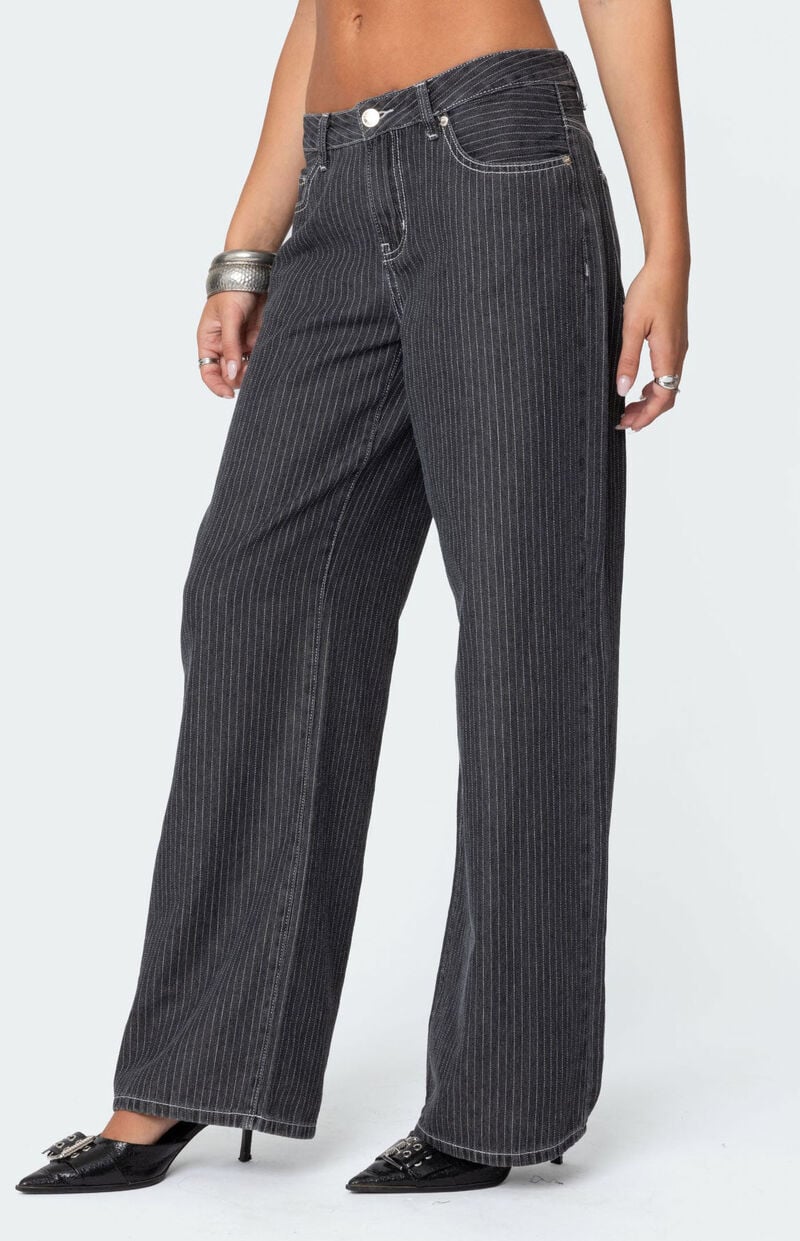 Oleva Striped Low-Rise Black back