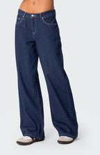Oleva Striped Low-Rise Blue detail