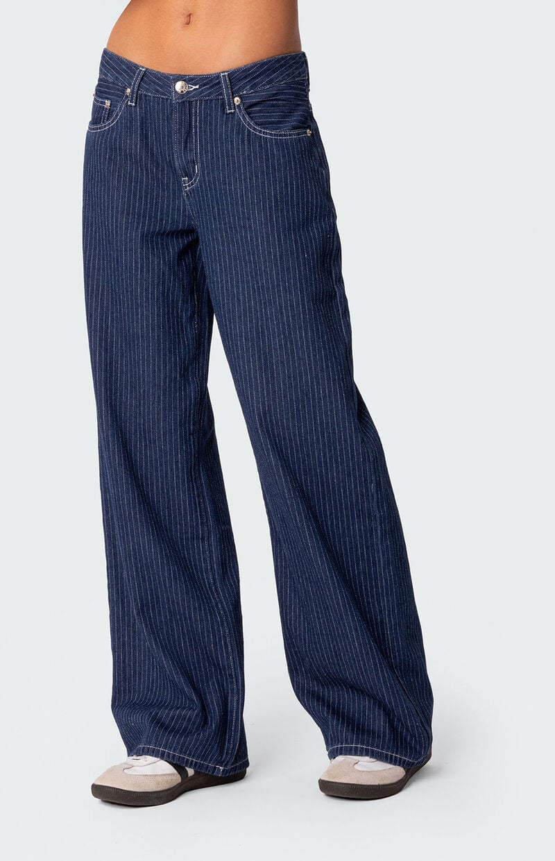 Oleva Striped Low-Rise Blue detail