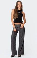 Oleva Striped Low-Rise Black side