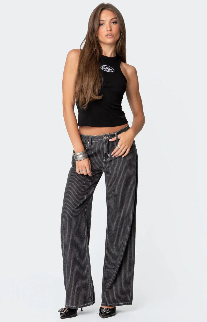 Oleva Striped Low-Rise Black side