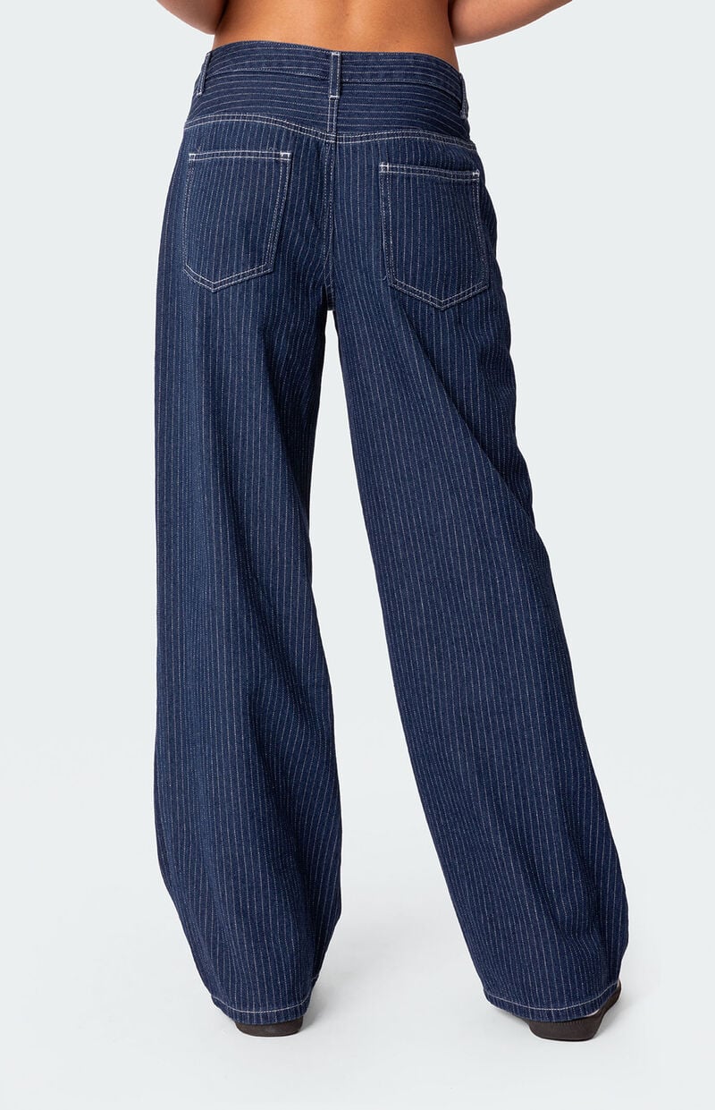 Oleva Striped Low-Rise Blue styled