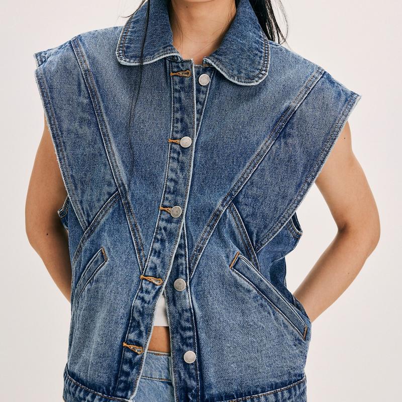Oleva Denim Vest styled