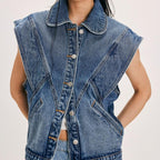 Oleva Denim Vest styled