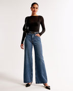 Oleva Aria Wide-Leg Dark Blue front