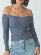 Oleva Off-Shoulder Brami Navy front