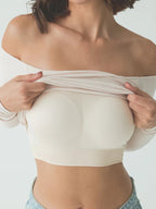 Oleva Off-Shoulder Brami Cream side
