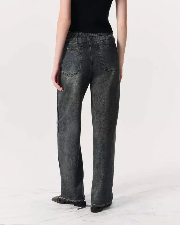 Oleva Sweat Jean Two-Stripe Black back