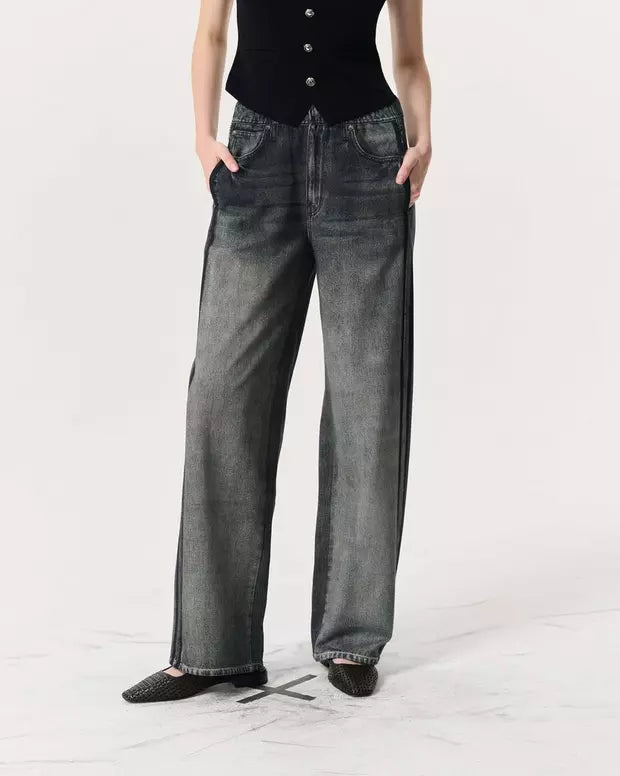 Oleva Sweat Jean Two-Stripe Black front