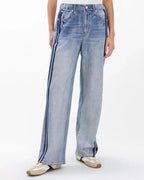Oleva Sweat Jean Two-Stripe Blue back