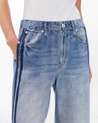 Oleva Sweat Jean Two-Stripe Blue full look