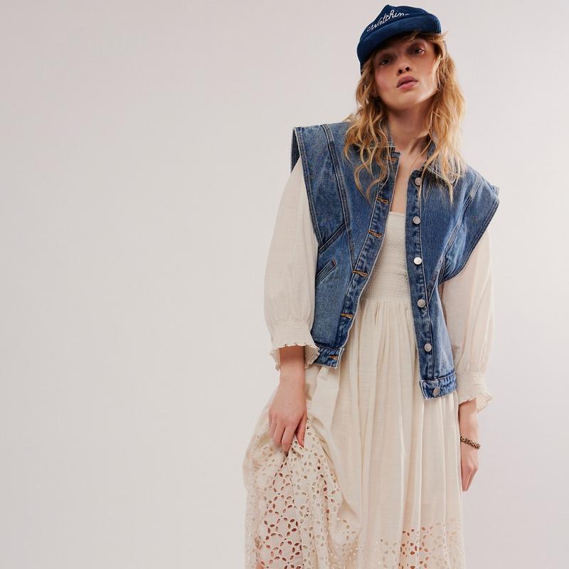 Oleva Denim Vest side