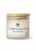 Bump & Butter belly butter jar with bamboo lid, studio packshot